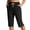 Black1, variant on yillto Women's Capri Pants Elastic Waist Drawstring Casual Cropped Loose Capris Pant with Pockets