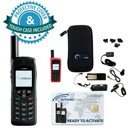 SatPhoneStore Iridium 9555 Satellite Phone Standard Package with Tough Case, Protective Case and Blank Prepaid SIM Card Ready for Easy Online