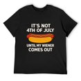 thumbnail image 3 of It's Not The 4th of July Until My Wiener Comes Out Groovy Men's Cotton Short Sleeve HD Print Tee for Casual T-Shirt Crew Neck Top Black S, 3 of 7