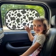 thumbnail image 3 of KUIFORTI Cow Print Car Window Shade 2 Pack Cling Sunshade for Car Windows, Baby Side Window Car Sun Shades for Blocking Sun Glare, UV Rays, Black, 3 of 8