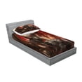 thumbnail image 2 of Ambesonne Fantasy Fitted Sheet & Pillow Sham Set, Dragon Mountain Myth, Twin, Multicolor, 2 of 2