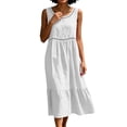 thumbnail image 5 of Women's Casual Round-Neck Sleeveless Solid Dress, 5 of 6