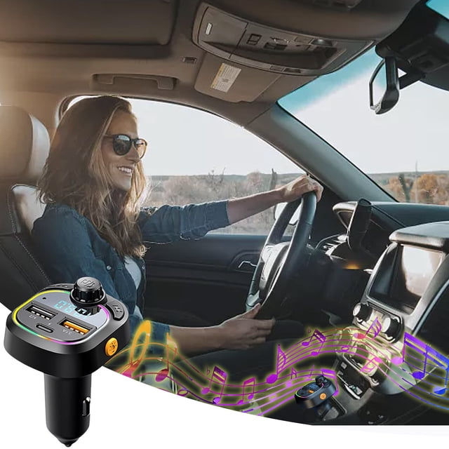 Ovzne Car Bluetooth Mp3 Player Multi-function Car Charger Fm FM Transmitter Car Charger Fast Charge On Clearance