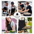 thumbnail image 4 of 3 delantales de cocina, delantal de chef impermeable con bolsillos, delantal de barbacoa negro para hombre Sincero Electrónica, 4 of 5