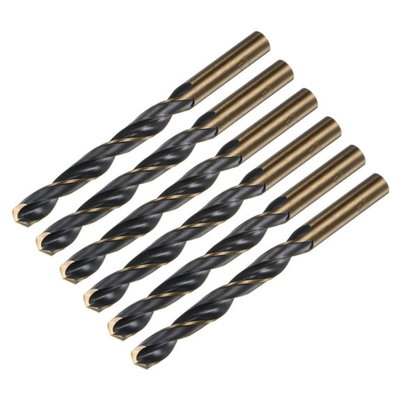 Uxcell 6 Packs 10.5mm Black Nitride & Gold Titanium Coated High Speed Steel (HSS) 4341 Twist Drill Bits