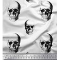thumbnail image 1 of Soimoi Satin Silk Fabric Horror Skull Halloween Print Sewing Fabric Yard 42 Inch Wide, 1 of 1