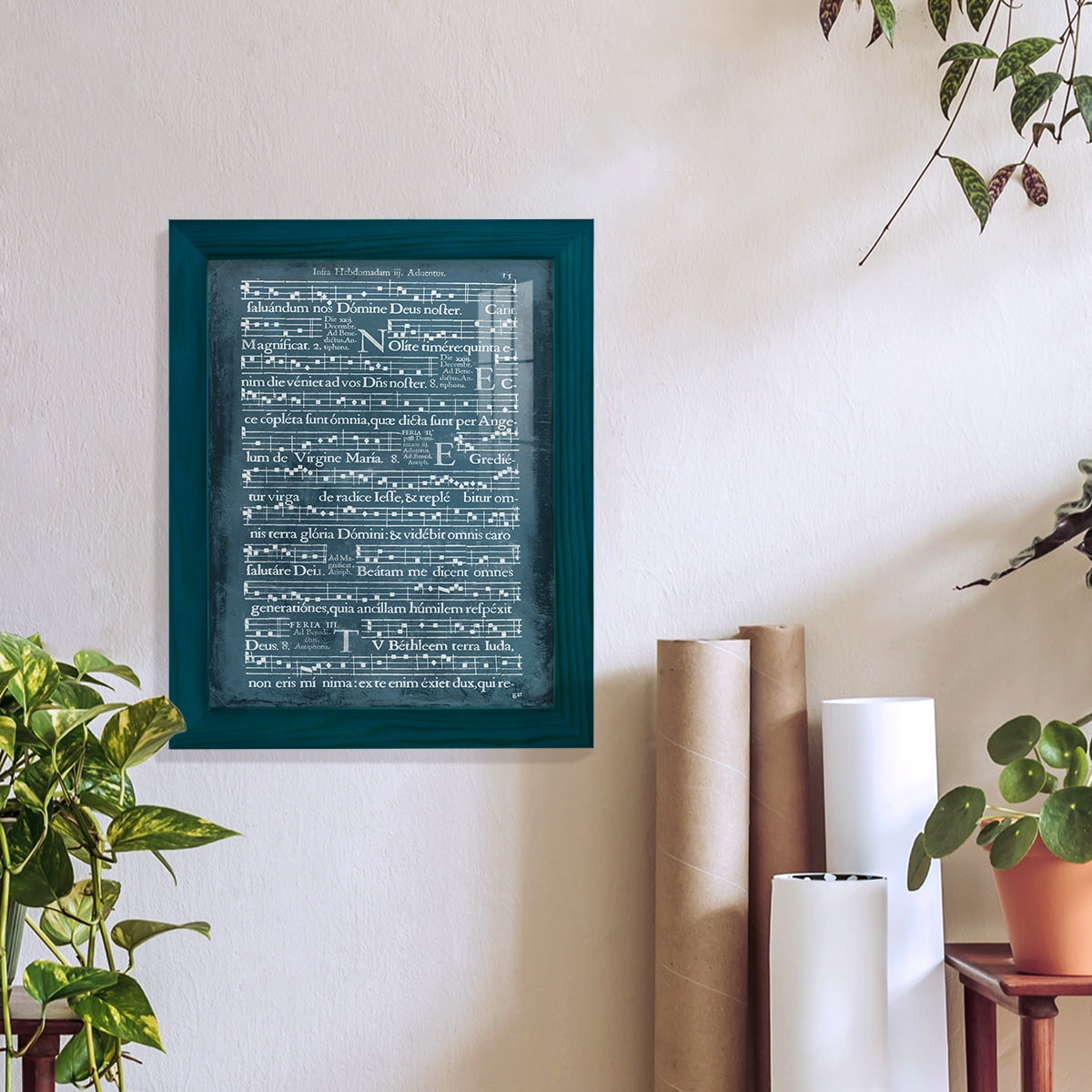 Graphic Songbook II - Framed Print w/glass - Ocean Blue