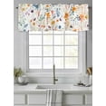 thumbnail image 4 of Orange Flower Blue Flower Plant Valances Curtain Kitchen Rod Pocket Short Panels Window Treatment Topper Curtains for Living Bedroom 1 Panel 54x18 inch, 4 of 9