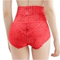thumbnail image 2 of Viluyesy Panties for Womens, High Waist Breathable Solid Color Lace Comfy Tummy Control Briefs Red XL, 2 of 4