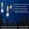 thumbnail image 2 of Gem Stone King 14K Yellow Gold White Moissanite and Lab Grown Diamond Earrings for Women | 1.39 Cttw | Gemstone Birthstone | Pear Shape 7X5MM, 2 of 7