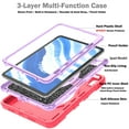 thumbnail image 2 of Dteck Case for iPad Air 11 inch 2025/2024,Heavy Duty Silicone Case 3-Layer Protection Shockproof Kickstand Cover with Pencil Holder/Hand Strap/Shoulder Strap for iPad Air 11-in. M3/M2,Red+Purple, 2 of 9