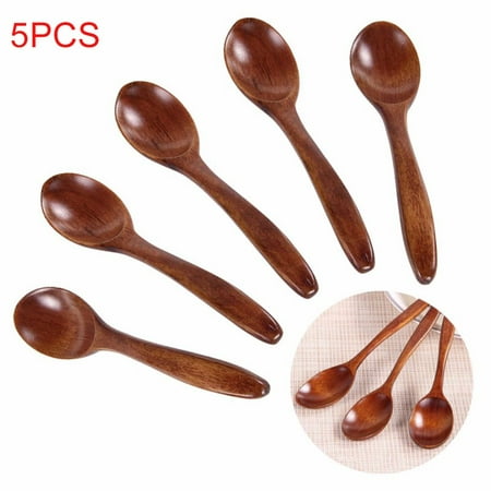 

5pcs/lot Kitchen Wooden Spoon Bamboo Cooking Utensil Tool Soup Tea Spoon Coffee Spoon Tableware BROWN