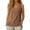Coffee, variant on Women V-Neck Sleeveless Solid Split Hem Pocket Casual Summer Tank Tops