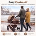 thumbnail image 5 of babyeap 2 in 1 Baby Stroller,Foldable Lightweight Carriage Reversible Bassinet Pram for Toddler,Travel Stroller with with Cup Holder,Brown, 5 of 13