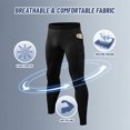 thumbnail image 3 of Pantalones de compresión para hombre, bolsillos laterales con cintura elástica, mallas elásticas que Abanopi Pantalones deportivos para hombre, 3 of 7