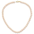 thumbnail image 6 of 14k 3-5mm Semi-Round Pink Freshwater Cultured Pearl 12 inch Necklace, 5 inch Bracelet and Post Earring Set XF400SET, 6 of 8