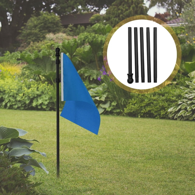 CTIRCHIU 1Set Outdoor Stainless Steel Flagpole Kit Black with Easy Assembly and Detachable Structure