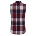 thumbnail image 5 of Lcziwo Long Flannel Plaid Vest for Women Sleeveless Button Up Jackets Lapel Casual Trendy Pockets Coat 2025 Fall Winter Outfits Wine,S, 5 of 6