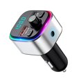 thumbnail image 3 of Car MP3 Player Dual USB Car Audio Adapter LED Car MP3 Player Colorful LED Bluetooth V5.0 MP3 Player Charger, Silver, 3 of 8
