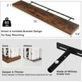 thumbnail image 2 of Large Floating Shelves for Wall, 72"W x 11.6"D x 2"H, 1 Pack of Long Wall Mounted Shelves with Invisible Brackets for Living Room Bedroom Bathroom Kitchen Decor and Storage, Rustic Brown, 2 of 14