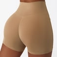 thumbnail image 4 of Pantalones cortos de yoga para mujer Medias deportivas de cintura alta Leggings de entrenamiento de secado rápido para mujer con bolsillos para correr Fitness Marrón S, 4 of 6