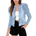 thumbnail image 2 of Womens Blue Sequin Jackets for Women Long Sleeve Casual Sequin Cardigan Womens Sequin Tops, 2 of 6