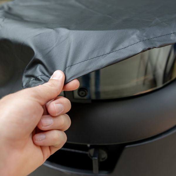 TIKI Brand Propane Fire Pit Cover, Use With Propane Fire Pit Base, Weatherproof, 33" x 33" x 27.5", Black