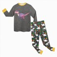thumbnail image 5 of TOWED22 Pajamas For Kids Little Boys Pajamas Dinosaur Cotton 2 Piece Train Toddler Sleepwear Fall Winter Clothes Set 6-12 Months 12-24 Months 2t 3t 4t 5t 6t 7t 8t 9t Children,Dark Gray,8-9 Y, 5 of 5