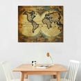 thumbnail image 2 of COMIO  Vintage World Map Canvas Wall Art Retro Map of the World Canvas Prints Painting Framed and Stretched Map for Living Room Bedroom Ready to Hang, 2 of 4