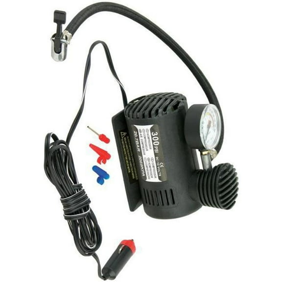 12V Car Inflator Air Compressor Metal Tire Inflator High Pressure Air Pump Black