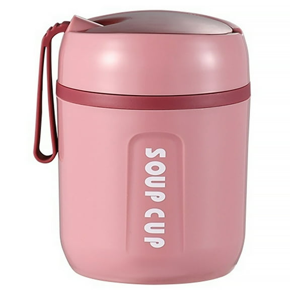Vacuum Insulated Food Jar For Kids School with Foldable Spoon,16 oz Stainless Steel Thermal Food Container Food Thermos Soup Cup Portable