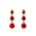thumbnail image 1 of Aretes Largos De Zirconia Con Corte De Gota, 1 of 3