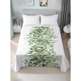 thumbnail image 4 of Sage Green Eucalyptus Leaves Flat Sheet Only Twin Size, Soft Breathable Bed Top Sheets for Mattress, Spring Summer Botanical Floral Luxury Bedding Flat Sheets for Home Hotel Bedroom Bed Protection, 4 of 9
