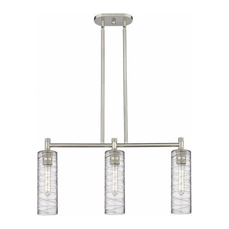 

Innovations Lighting Crown Point - 3 Light 12 Stem Hung Island Light Deco Swirl/Satin Nickel