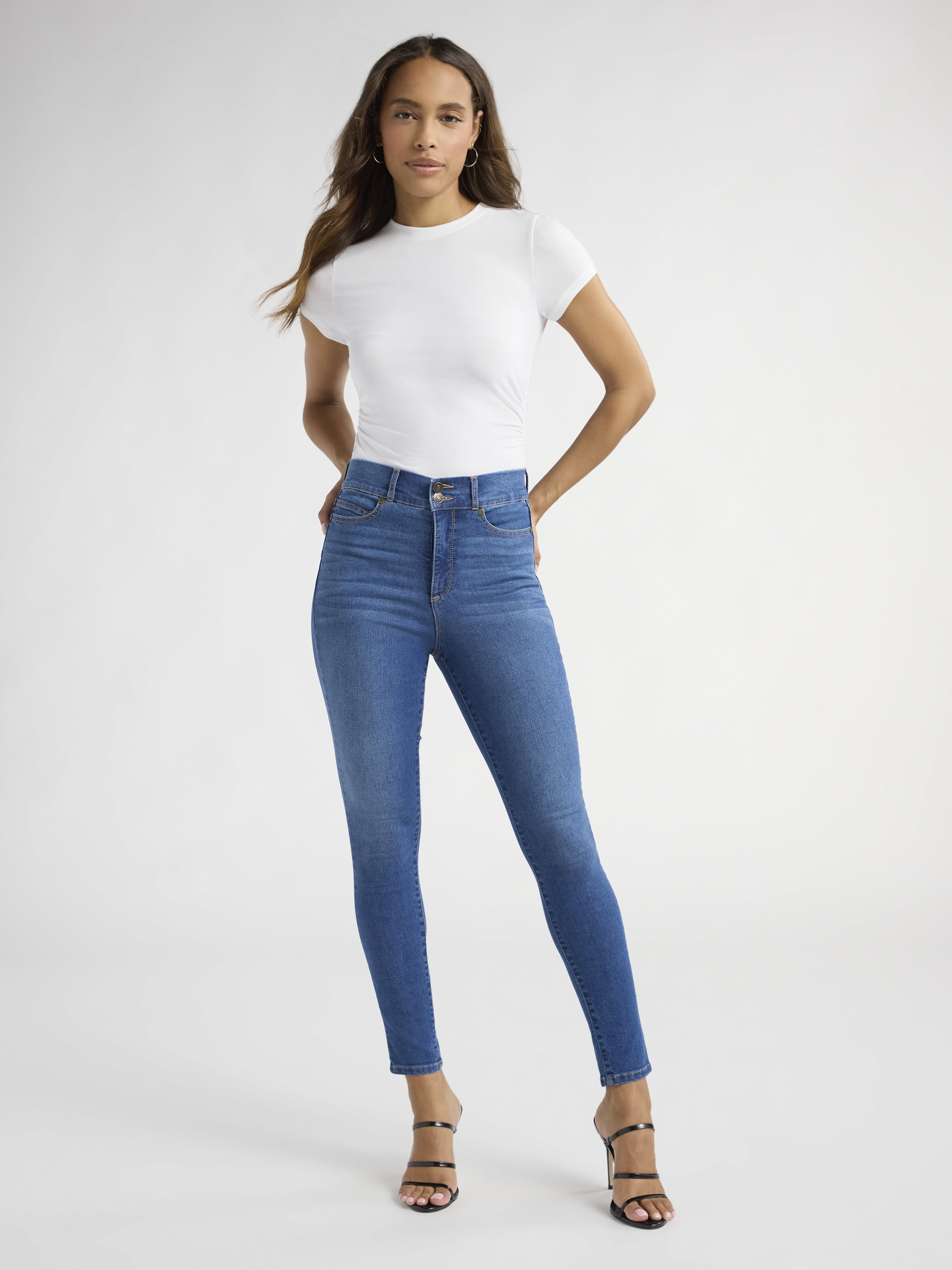 Sofia Jeans Women's and Women's Plus Eva Contouring Skinny High Rise Ankle Jeans, 25" and 27" Inseams, Sizes 0-28