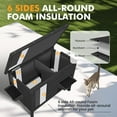 thumbnail image 5 of Ciokea Outdoor Heated Cat House, Weatherproof Feral Cat Shelter Insulated Foam Wooden Cat Enclosure for Winter PVC 2 Doors Flaps With Heating Pat, Black, 5 of 8