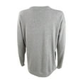 thumbnail image 2 of Lauren by Ralph Lauren Women's Petite Dream Logo Sweater (PM, Grey/Cream), 2 of 2