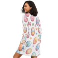 thumbnail image 2 of FORMRS Womens Long Sleeve Nightgowns Crew Neck Sleep Shirt Soft Pajamas Sizes S-3XL, Pastel Easter Pattern, 2 of 8