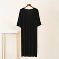 thumbnail image 5 of Naittoop Cotton Nightgowns for Women Soft Sleepwear Comfy Short Sleeve Sleep Shirts V Neck Loose Night Shirts with Pocket, 5 of 5
