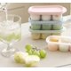 thumbnail image 2 of Caja de hielo doméstica, fácil de liberar, antiolor, molde for cubitos de hielo cubierto, complemento alimenticio casero, bandeja de hielo de silicona de tres compartimentos, 2 of 2