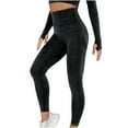 thumbnail image 2 of YUNAFFT Women High Waist Yoga Pants Sport Trousers Women's European And American Seamless Water Wash Knit Hygroscopic Sexy Hip Lifting Hip Sweating Yoga Pants Sports Fitness Pants Tights, 2 of 9
