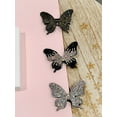 thumbnail image 2 of Rhinestone Butterfly hair Clip - Butterflies Hair Pin- Butterfly hair accessories- Black Butterfly hair clip - White butterfly Hair clip -, 2 of 10