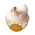 thumbnail image 1 of Cesta de huevo de pollo huevo contenedor titular de alambre de hierro portátil huevo de pollo titular encimera de recogida de huevos cesta para , Oro, 1 of 8
