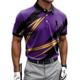 thumbnail image 2 of Fnnxeal Mens Polo Shirts Graphic Golf Summer Casual Short Sleeve Collared Polo Purple Shirts for Men Size 2XL, 2 of 5