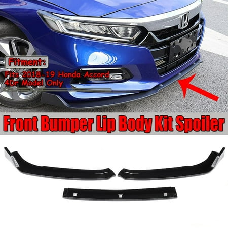 Honda Accord 2013 Body Kit 4dr Front Bumper Chin Lip Spoiler Splitter For 2018-19 Honda Accord 4DR (No Installation Instruction) ()
