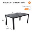 thumbnail image 4 of Noble House 59" Outdoor Aluminum Dining Table, Modern Slatted Top with Umbrella Hole, Angled Corners, Bourbon Brown, 4 of 5