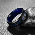thumbnail image 2 of JQUEEN 8mm Celtic Knot Black Tungsten Wedding Rings Metal Sheet Inner Ring Blue Resin, 2 of 5