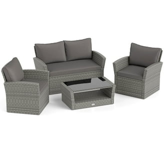 5-Piece Tawny Brown Contemporary Outdoor Furniture Conversation