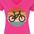thumbnail image 4 of Inktastic Bicycle Vintage Cyclist Sunset Women's V-Neck T-Shirt, 4 of 5