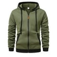thumbnail image 5 of KHONTS,Men's Full Zip Drawstring Oversized Hoodies Fall Lined Hooded Sweatshirts Casual Loose Fit Fashion Pullovers with Pockets Green M, 5 of 5
